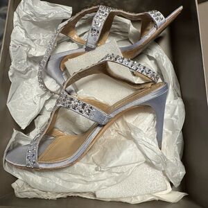 BCBGMaxAzria Ma-Ping Strappy Silver Embellished Heels